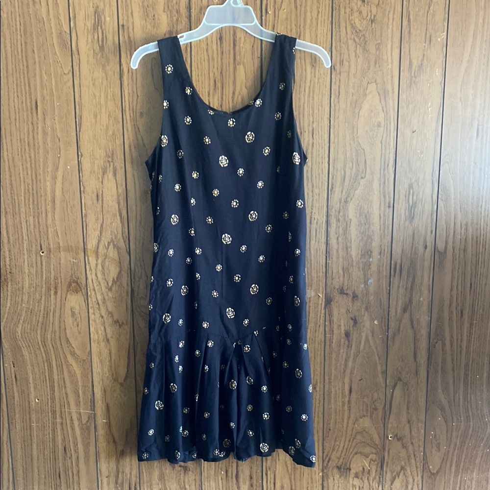 Source Unknown Black and Gold Casual Sleeveless Jumpsuit